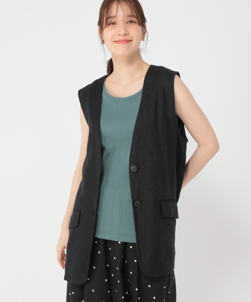 新品　mudoca ムドカ　リネン スカラップ　ジレ　ベスト　リネン 100% 新品 mudoca ムドカ リネン スカラップ ジレ ベスト リネン 100