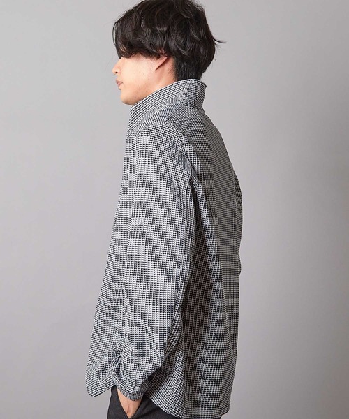 UNION STATION（ユニオンステーション）の「レギュラーフィット ニットスタンドカラージャケット（テーラードジャケット・メンズ・ホワイト×ブラック/ネイビー・LL/L/M）」の4枚目の写真