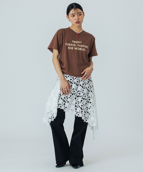 ROSE BUD(ローズバッド)の「LOGO S/S TEE(Tシャツ/カットソー・レディース・ライトブルー/オフホワイト/ブラウン/ピンク・ONE SIZE)」の22枚目の写真