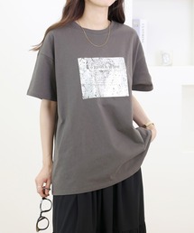 箔プリント半袖カットソー