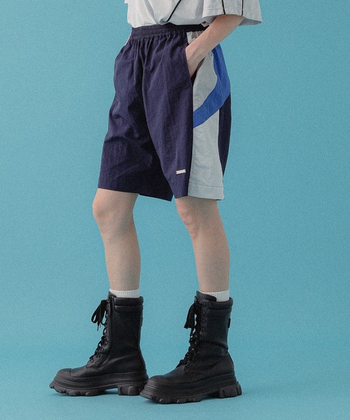 DISPATCHER NO.8(ディスパッチャーナンバーエイト)の「トラックハーフパンツ(その他パンツ・レディース・ブラック/グレー/ブルー・ONE SIZE)」の3枚目の写真