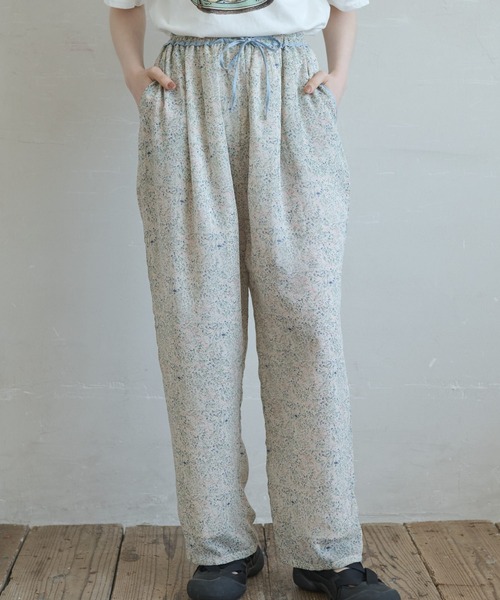 Crisp(クリスプ)の「ボタニカルシフォンパンツ(その他パンツ・レディース・ブルー/オレンジ・FREE)」の1枚目の写真