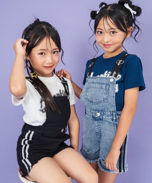 ANAP kids(アナップキッズ)の「サイドライン サロペット【ジュニアお揃い】(サロペット/オーバーオール・キッズ・ブラック/ライトブルー・110cm/120cm/130cm)」の10枚目の写真