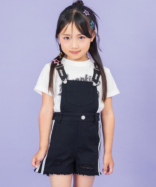 ANAP kids(アナップキッズ)の「サイドライン サロペット【ジュニアお揃い】(サロペット/オーバーオール・キッズ・ブラック/ライトブルー・110cm/120cm/130cm)」の13枚目の写真