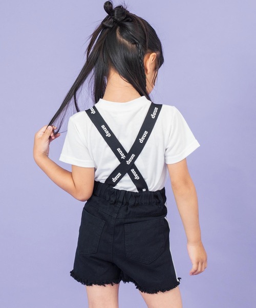 ANAP kids(アナップキッズ)の「サイドライン サロペット【ジュニアお揃い】(サロペット/オーバーオール・キッズ・ブラック/ライトブルー・110cm/120cm/130cm)」の15枚目の写真