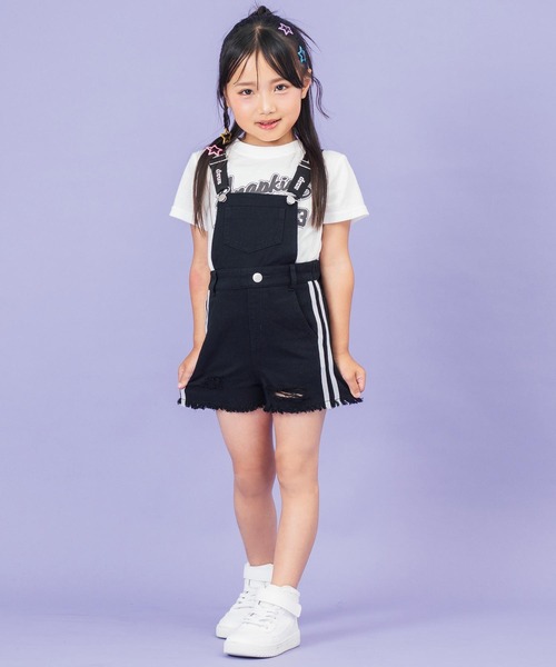 ANAP kids(アナップキッズ)の「サイドライン サロペット【ジュニアお揃い】(サロペット/オーバーオール・キッズ・ブラック/ライトブルー・110cm/120cm/130cm)」の16枚目の写真