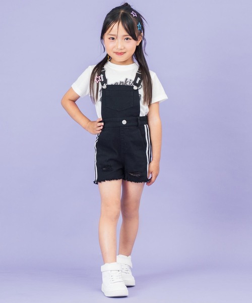 ANAP kids(アナップキッズ)の「サイドライン サロペット【ジュニアお揃い】(サロペット/オーバーオール・キッズ・ブラック/ライトブルー・110cm/120cm/130cm)」の17枚目の写真