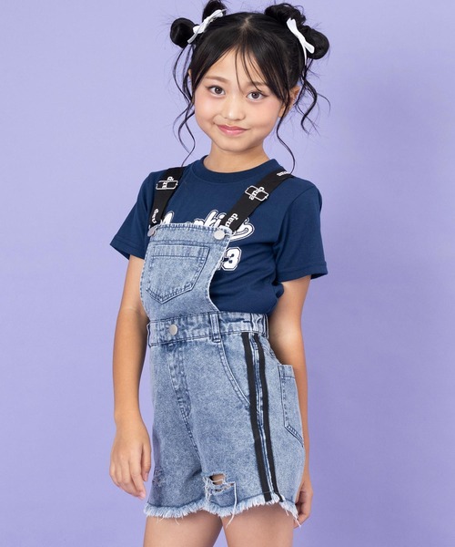 ANAP kids(アナップキッズ)の「サイドライン サロペット【ジュニアお揃い】(サロペット/オーバーオール・キッズ・ブラック/ライトブルー・110cm/120cm/130cm)」の18枚目の写真