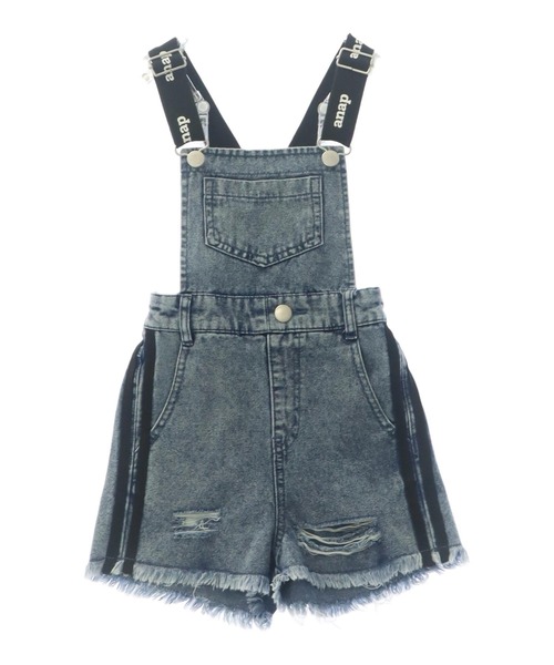 ANAP kids(アナップキッズ)の「サイドライン サロペット【ジュニアお揃い】(サロペット/オーバーオール・キッズ・ブラック/ライトブルー・110cm/120cm/130cm)」の9枚目の写真