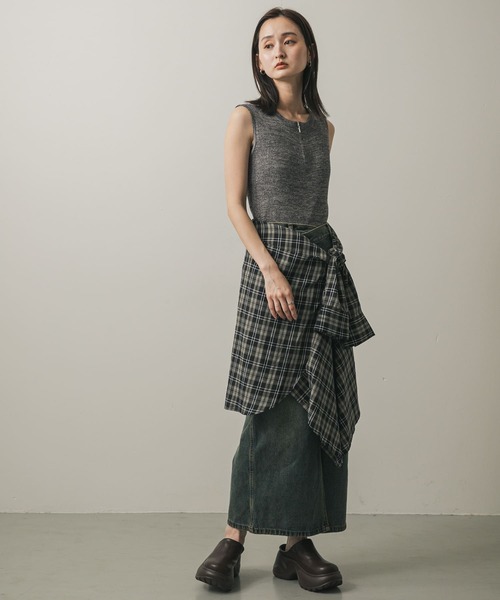 SENSE OF PLACE by URBAN RESEARCH(センスオブプレイスバイアーバンリサーチ)の「『UR TECH』『UVカット』チェックルーズシャツ(シャツ/ブラウス・レディース・ブラウン系その他/ベージュ系その他/ブラック系その他・ONE)」の8枚目の写真