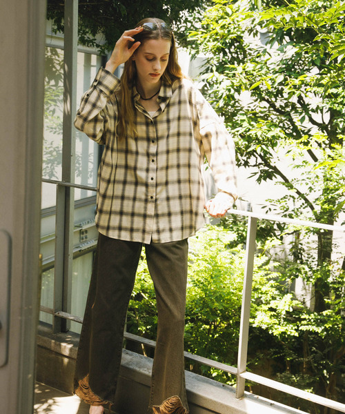 SENSE OF PLACE by URBAN RESEARCH(センスオブプレイスバイアーバンリサーチ)の「『UR TECH』『UVカット』チェックルーズシャツ(シャツ/ブラウス・レディース・ブラウン系その他/ベージュ系その他/ブラック系その他・ONE)」の12枚目の写真