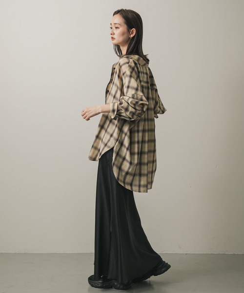 SENSE OF PLACE by URBAN RESEARCH(センスオブプレイスバイアーバンリサーチ)の「『UR TECH』『UVカット』チェックルーズシャツ(シャツ/ブラウス・レディース・ブラウン系その他/ベージュ系その他/ブラック系その他・ONE)」の18枚目の写真