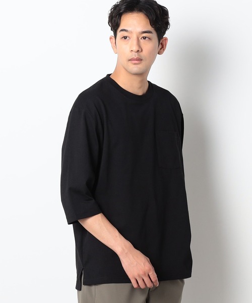 Grand PARK(グランドパーク)の「BROOKLYN OVERALL<ブルックリンオーバーオール>USAコットン七分袖Tシャツ(Tシャツ/カットソー・メンズ・ブラック/ホワイト・LARGE/MEDIUM)」の1枚目の写真