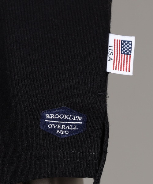 Grand PARK(グランドパーク)の「BROOKLYN OVERALL<ブルックリンオーバーオール>USAコットン七分袖Tシャツ(Tシャツ/カットソー・メンズ・ブラック/ホワイト・LARGE/MEDIUM)」の10枚目の写真