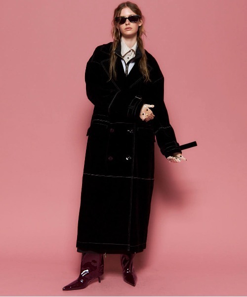 MAISON SPECIAL（メゾンスペシャル）の「Suede Trench Coat/スウェードトレンチコート（トレンチコート・レディース・ピンク/ブラウン/ブラック・FREE）」の15枚目の写真