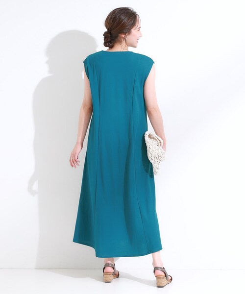 DRESKIP（ドレスキップ）の「【S-LL/ひんやり】切替ラインですっきりと 1枚で着られるロングワンピース（ワンピース・レディース・ブルー系その他/イエロー/ブラック・01/04/03/02）」の11枚目の写真