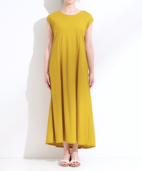DRESKIP（ドレスキップ）の「【S-LL/ひんやり】切替ラインですっきりと 1枚で着られるロングワンピース（ワンピース・レディース・ブルー系その他/イエロー/ブラック・01/04/03/02）」の17枚目の写真