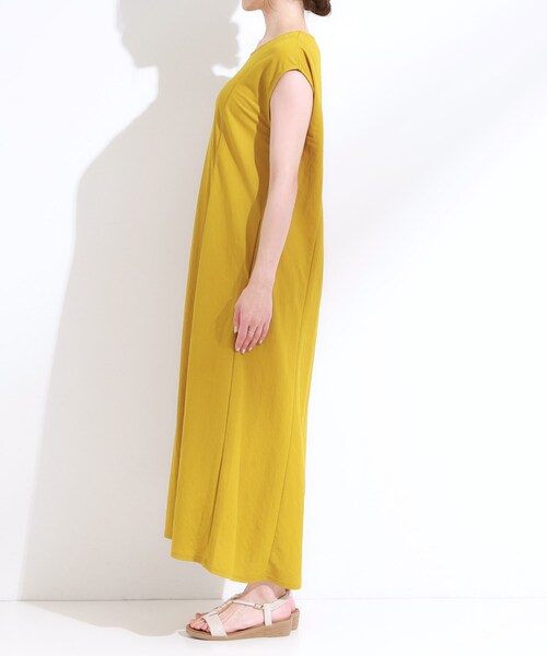 DRESKIP（ドレスキップ）の「【S-LL/ひんやり】切替ラインですっきりと 1枚で着られるロングワンピース（ワンピース・レディース・ブルー系その他/イエロー/ブラック・01/04/03/02）」の18枚目の写真