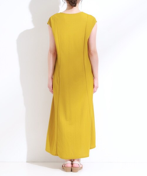 DRESKIP（ドレスキップ）の「【S-LL/ひんやり】切替ラインですっきりと 1枚で着られるロングワンピース（ワンピース・レディース・ブルー系その他/イエロー/ブラック・01/04/03/02）」の19枚目の写真