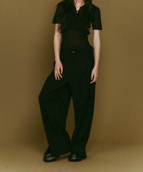 Knuth Marf（クヌースマーフ）の「【Knuth Marf】front slit pants（スラックス・レディース・ブラック/ブラウン/ホワイト・XS/S）」の13枚目の写真