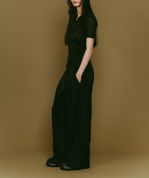 Knuth Marf（クヌースマーフ）の「【Knuth Marf】front slit pants（スラックス・レディース・ブラック/ブラウン/ホワイト・XS/S）」の20枚目の写真