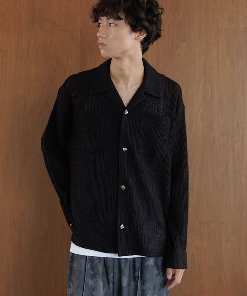 PBLIM(ページボーイリム)の「《UNISEX》スカシアミカイキンシャツ(シャツ/ブラウス・レディース・オフホワイト/ブラック・FREE)」の2枚目の写真