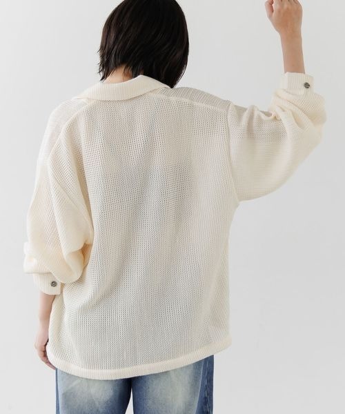 PBLIM(ページボーイリム)の「《UNISEX》スカシアミカイキンシャツ(シャツ/ブラウス・レディース・オフホワイト/ブラック・FREE)」の4枚目の写真