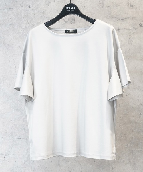 JETSET SOLO PLUS (ジェットセットソロプラス)の「【JETSET SOLO PLUS】多機能ラッフルスリーブTシャツ(Tシャツ/カットソー・レディース・ブラック/ライトグレー/ターコイズブルー・FREE)」の3枚目の写真