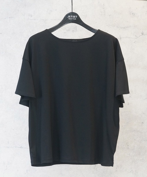 JETSET SOLO PLUS (ジェットセットソロプラス)の「【JETSET SOLO PLUS】多機能ラッフルスリーブTシャツ(Tシャツ/カットソー・レディース・ブラック/ライトグレー/ターコイズブルー・FREE)」の2枚目の写真