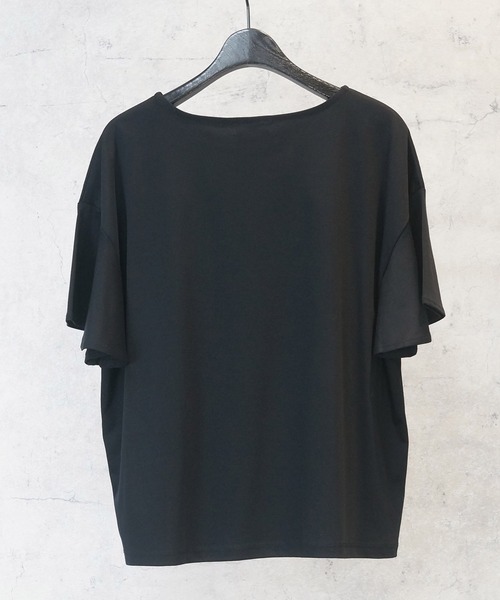 JETSET SOLO PLUS (ジェットセットソロプラス)の「【JETSET SOLO PLUS】多機能ラッフルスリーブTシャツ(Tシャツ/カットソー・レディース・ブラック/ライトグレー/ターコイズブルー・FREE)」の5枚目の写真