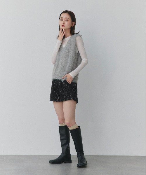ad thie(アドティエ)の「スパンコール フラワー ショートパンツ(その他パンツ・レディース・オフホワイト/ブラック・FREE)」の16枚目の写真