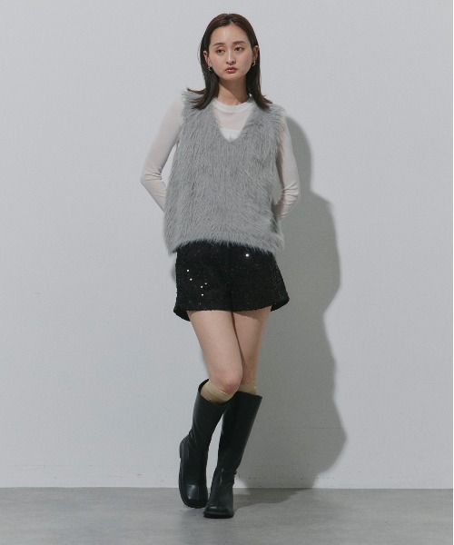 ad thie(アドティエ)の「スパンコール フラワー ショートパンツ(その他パンツ・レディース・オフホワイト/ブラック・FREE)」の19枚目の写真