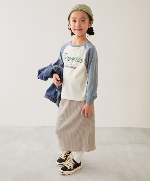 devirock（デビロック）の「おめかし リブスリットスカート（スカート・キッズ・ブラウン系/グレー系/パープル系/ブラック系/ベージュ系/ピンク系/杢グレー・100cm/110cm/120cm/130cm/140cm/150cm/160cm）」の10枚目の写真