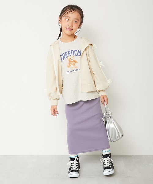 devirock（デビロック）の「おめかし リブスリットスカート（スカート・キッズ・ブラウン系/グレー系/パープル系/ブラック系/ベージュ系/ピンク系/杢グレー・100cm/110cm/120cm/130cm/140cm/150cm/160cm）」の11枚目の写真