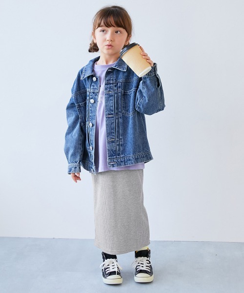 devirock（デビロック）の「おめかし リブスリットスカート（スカート・キッズ・ブラウン系/グレー系/パープル系/ブラック系/ベージュ系/ピンク系/杢グレー・100cm/110cm/120cm/130cm/140cm/150cm/160cm）」の20枚目の写真