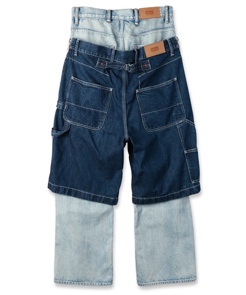 amok（アモク）の「TWO-IN-ONE DENIM PANTS（デニムパンツ・メンズ・ライトインディゴブルー/インディゴブルー・L/M/S）」の13枚目の写真