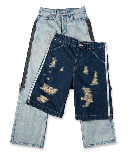 amok（アモク）の「TWO-IN-ONE DENIM PANTS（デニムパンツ・メンズ・ライトインディゴブルー/インディゴブルー・L/M/S）」の14枚目の写真