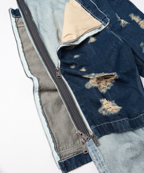 amok（アモク）の「TWO-IN-ONE DENIM PANTS（デニムパンツ・メンズ・ライトインディゴブルー/インディゴブルー・L/M/S）」の22枚目の写真