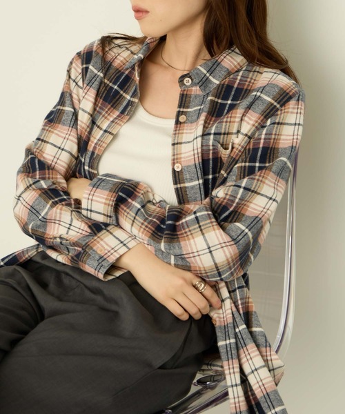nAvy コットンネルチェックシャツ（シャツ/ブラウス）｜NAVY（ネイビー
