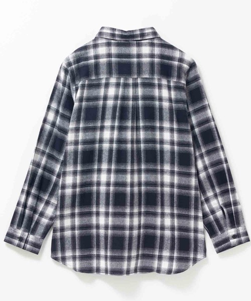 NAVY（ネイビー）の「nAvy コットンネルチェックシャツ（シャツ/ブラウス・レディース・レッド系1/ネイビー系/ブラック系/オレンジ系/ブラウン系/レッド系2・L/M）」の10枚目の写真