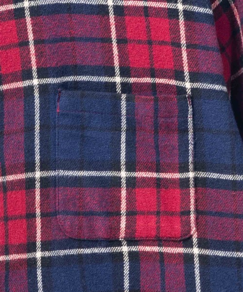 NAVY（ネイビー）の「nAvy コットンネルチェックシャツ（シャツ/ブラウス・レディース・レッド系1/ネイビー系/ブラック系/オレンジ系/ブラウン系/レッド系2・L/M）」の7枚目の写真