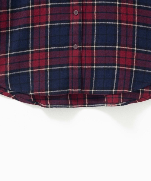 NAVY（ネイビー）の「nAvy コットンネルチェックシャツ（シャツ/ブラウス・レディース・レッド系1/ネイビー系/ブラック系/オレンジ系/ブラウン系/レッド系2・L/M）」の8枚目の写真