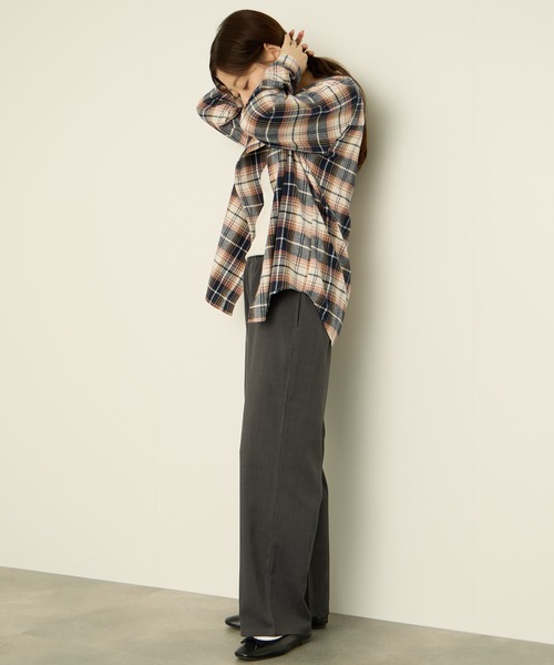 NAVY（ネイビー）の「nAvy コットンネルチェックシャツ（シャツ/ブラウス・レディース・レッド系1/ネイビー系/ブラック系/オレンジ系/ブラウン系/レッド系2・L/M）」の17枚目の写真