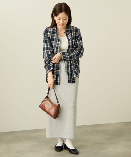 NAVY（ネイビー）の「nAvy コットンネルチェックシャツ（シャツ/ブラウス・レディース・レッド系1/ネイビー系/ブラック系/オレンジ系/ブラウン系/レッド系2・L/M）」の20枚目の写真