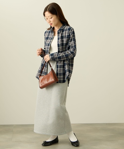 NAVY（ネイビー）の「nAvy コットンネルチェックシャツ（シャツ/ブラウス・レディース・レッド系1/ネイビー系/ブラック系/オレンジ系/ブラウン系/レッド系2・L/M）」の21枚目の写真