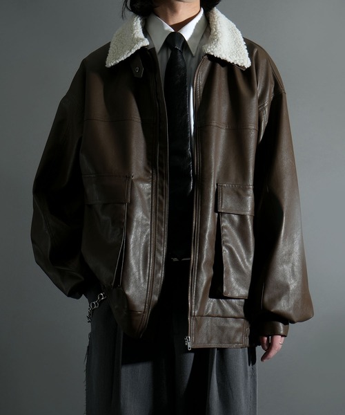 【Done】レザーフライトジャケット 襟ボア A-2 G-2 90s M 90s】 G-1 A-2フライトレザージャケット ムートン襟ボア - メルカリ