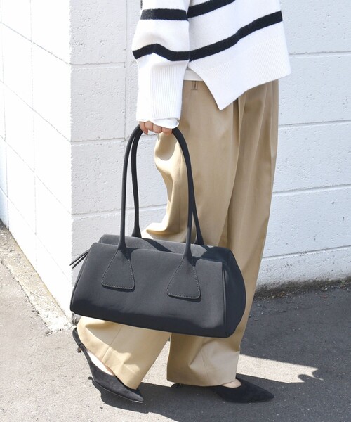 セール】【WEB限定】ポリエステル スエード 横長 ボストン バッグ