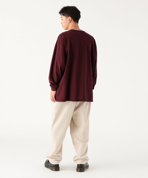 FRED PERRY（フレッドペリー）の「【別注】FRED PERRY / リラックス ティップド ピケ ロングスリーブ Tシャツ（Tシャツ/カットソー・メンズ・ブラック/レッド系その他7/ネイビー・SMALL/MEDIUM/LARGE/X-LARGE）」の9枚目の写真