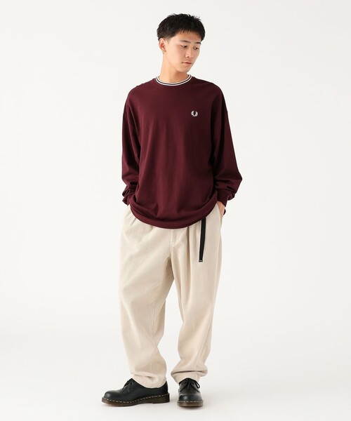 FRED PERRY（フレッドペリー）の「【別注】FRED PERRY / リラックス ティップド ピケ ロングスリーブ Tシャツ（Tシャツ/カットソー・メンズ・ブラック/レッド系その他7/ネイビー・SMALL/MEDIUM/LARGE/X-LARGE）」の10枚目の写真