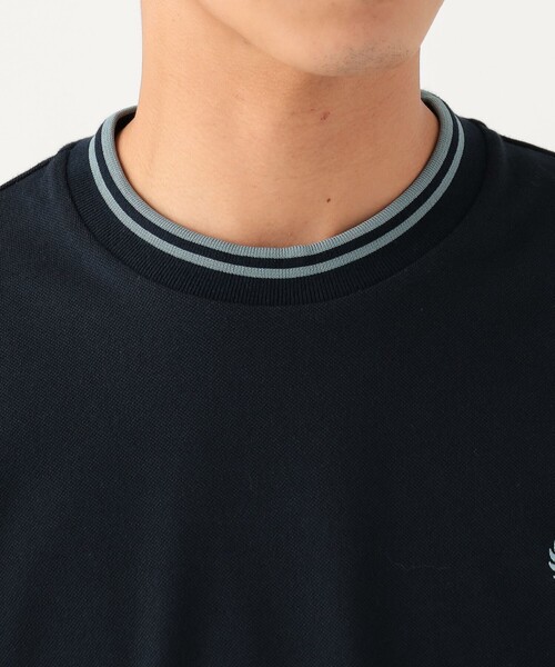 FRED PERRY（フレッドペリー）の「【別注】FRED PERRY / リラックス ティップド ピケ ロングスリーブ Tシャツ（Tシャツ/カットソー・メンズ・ブラック/レッド系その他7/ネイビー・SMALL/MEDIUM/LARGE/X-LARGE）」の18枚目の写真